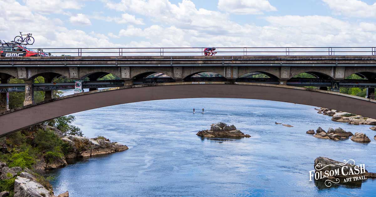 Bicycling Across the Rainbow Bridge in Folsom